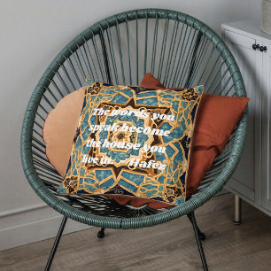 Custom Text Khatam Marquetry Iranian Art Gifts Cushion