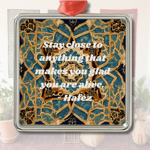 Custom Text Khatam Marquetry Iranian Art Gifts Metal Tree Decoration