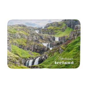 Custom Text Klifbrekkufossar, Iceland Bath Mat