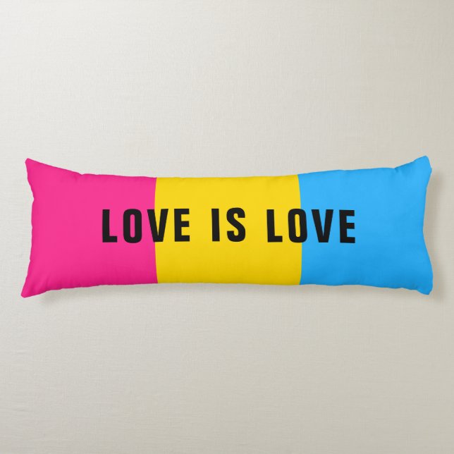 Custom Text LGBT Rainbow Pansexual Pride Flag Body Cushion (Front)