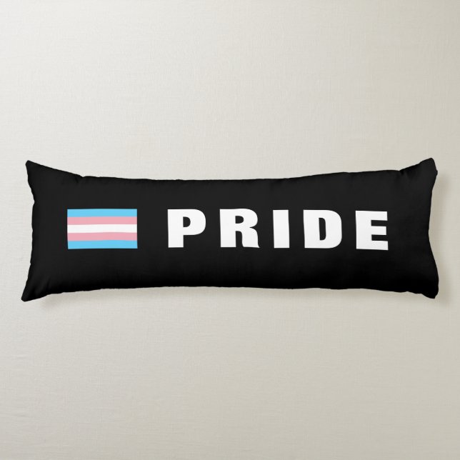 Custom Text LGBTQ Rainbow Trangender Pride Flag Body Cushion (Front)