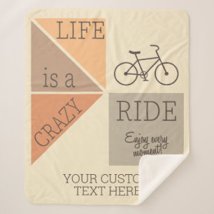 Custom Text Life is a Crazy Ride Sherpa Blanket