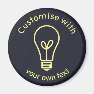 Custom Text Light Bulb Icon Bright Idea Magnet