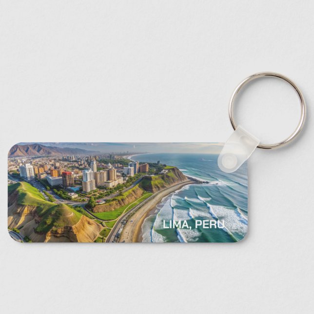 Custom Text Lima, Peru Key Ring (Front)