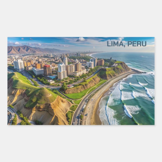 Custom Text Lima, Peru Rectangular Sticker (Front)
