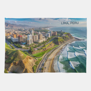 Custom Text Lima, Peru Tea Towel