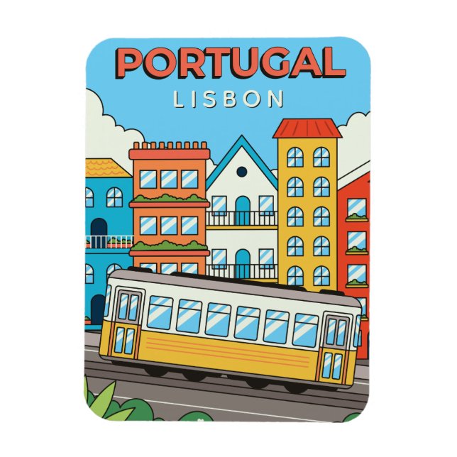 Custom Text Lisbon Portugal Magnet (Vertical)