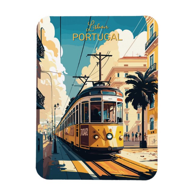 Custom Text Lisbon Portugal Magnet (Vertical)