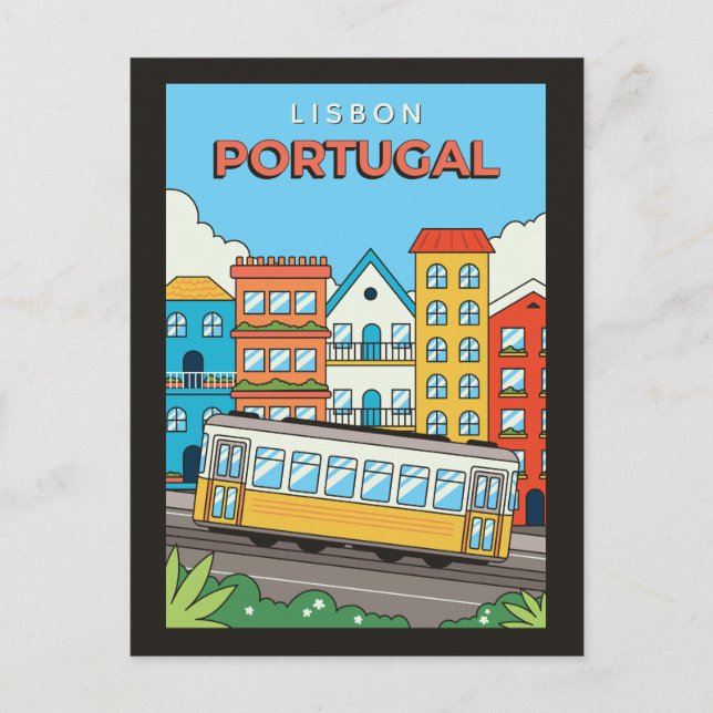 Custom Text Lisbon Portugal Postcard (Front)