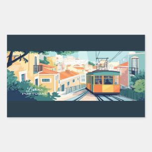 Custom Text Lisbon Portugal Rectangular Sticker