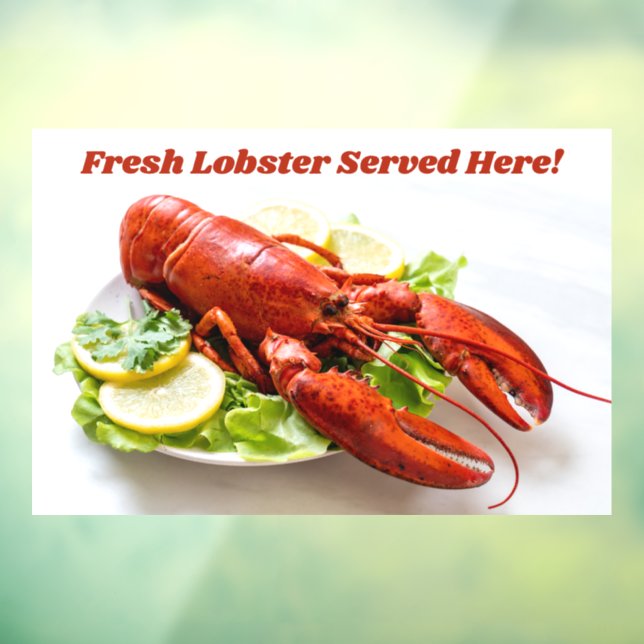 Custom Text Lobster Window Cling (Sheet 3)