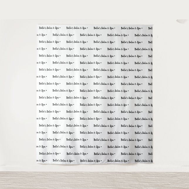 Custom Text Logo Event Backdrop Step and Repeat Tapestry (Front)