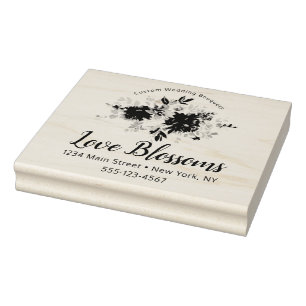 Custom Text & Logo Florist Business Bouquet Rubber Stamp