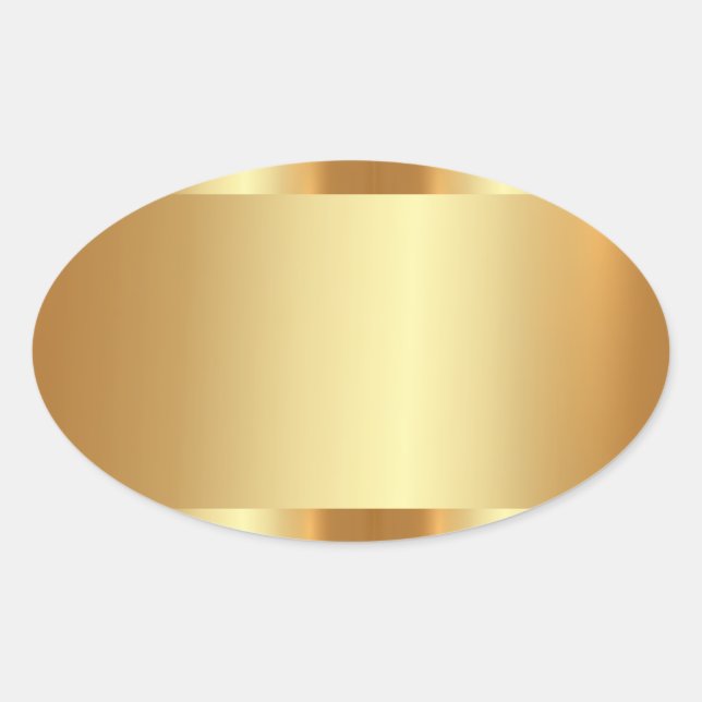 Custom Text Logo Gold Blank Template Glamourous Oval Sticker (Front)