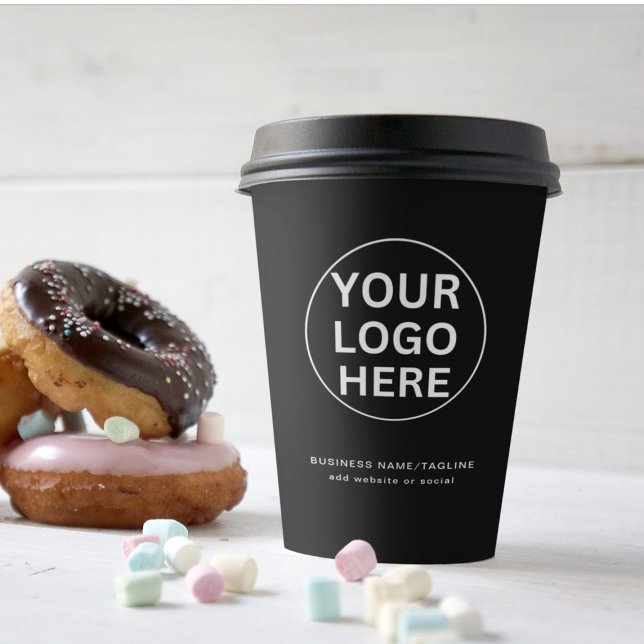 Custom Text & Logo l Professional Black & White Paper Cups (Creator Uploaded)