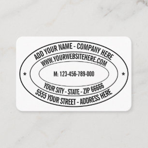 Custom Text Logo Name Address Info Business Card