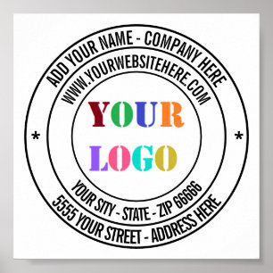 Custom Text Logo Name Address Info Business Poster