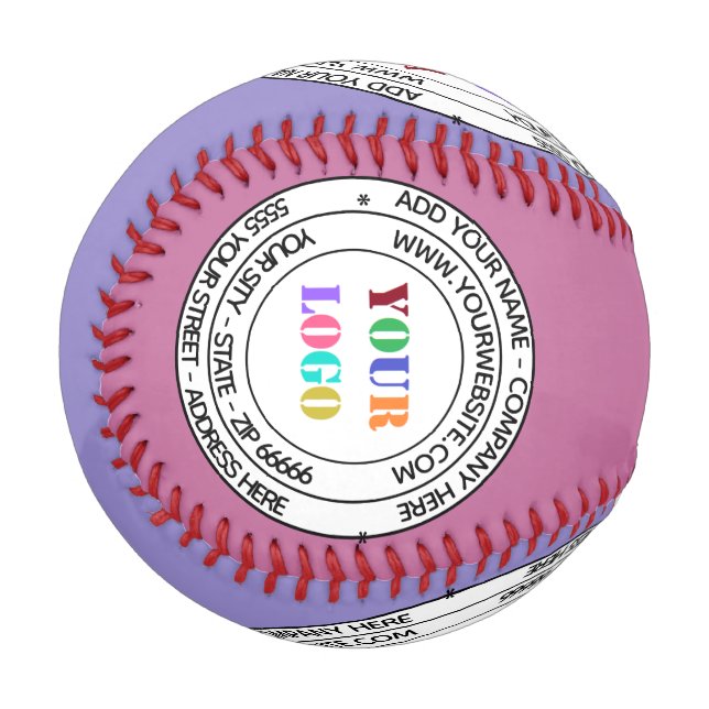 Custom Text Logo Name Address Website Baseball (Front Left)