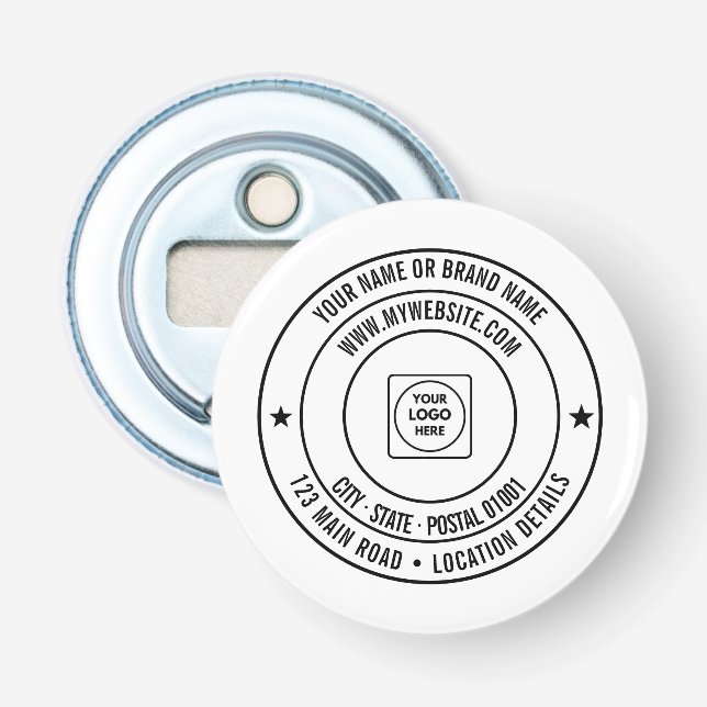 Custom Text Logo Name Address Website Design Bottle Opener (Front)