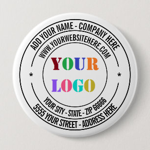 Custom Text Logo Name Address Website Promotional  10 Cm Round Badge