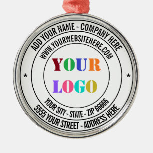 Custom Text Logo Name Address Website Promotional Metal Tree Decoration