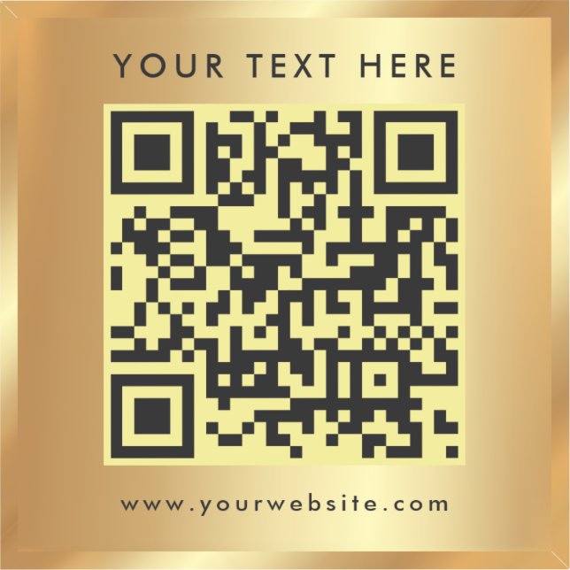 Custom Text Logo QR Code Template Glamour Gold (Front)