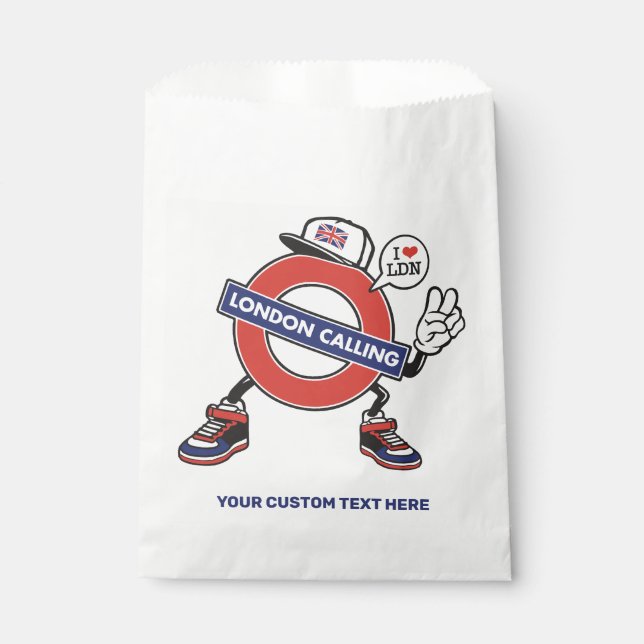 Custom Text London Calling Favour Bags (Front)