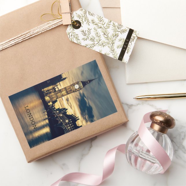 Custom Text London Rectangular Sticker (Gifting)