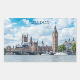 Custom Text London Rectangular Sticker