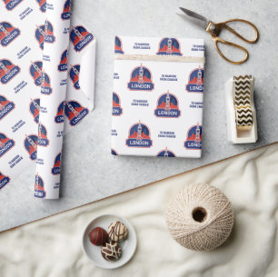Custom Text London Wrapping Paper