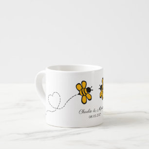 Custom Text Love Bee Espresso Cup