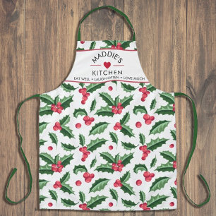 Custom Text Love Holy Berry Pattern  Apron