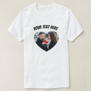 custom text& love photo heart  T-Shirt