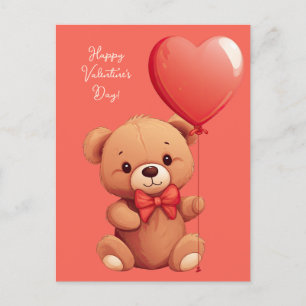 Custom Text Love Teddy Postcard