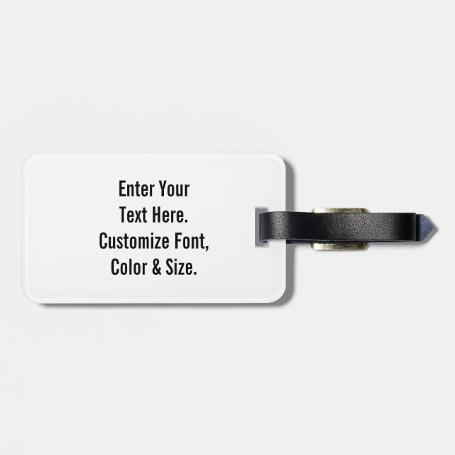 Custom Text Luggage Tag (Back Horizontal)