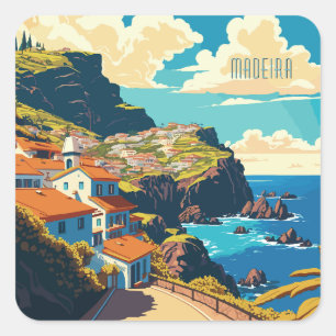 Custom Text Madeira Portugal Square Sticker