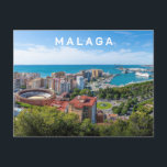 Custom Text Malaga Spain Areal Photograph Postcard<br><div class="desc">Change or delete the text field if you want. See my store for more Spain items.</div>