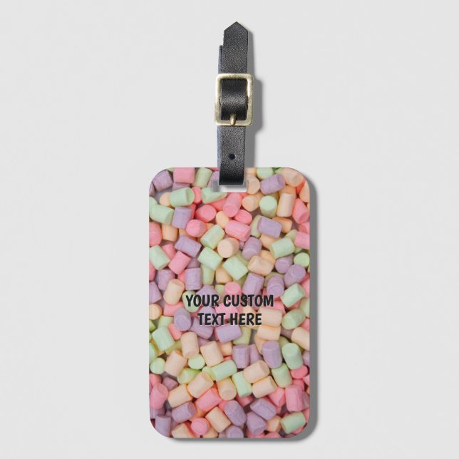 Custom Text Marshmallows Luggage Tag (Front Vertical)