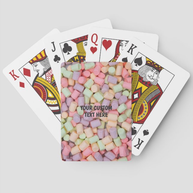 Custom Text Marshmallows Playing Cards (Back)