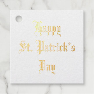 Custom Text Mechanical Top Hat St. Pat’s Day Man Favour Tags