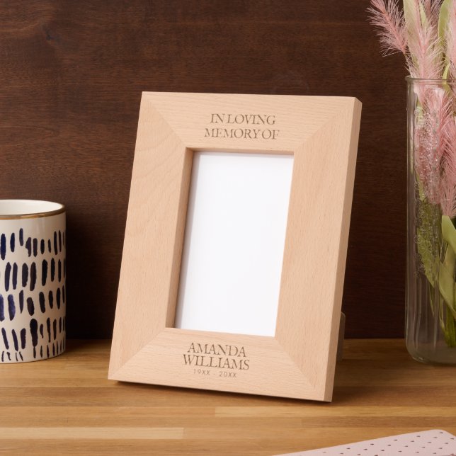 Custom Text Memorial Photo Wooden Etched Frames (Left)