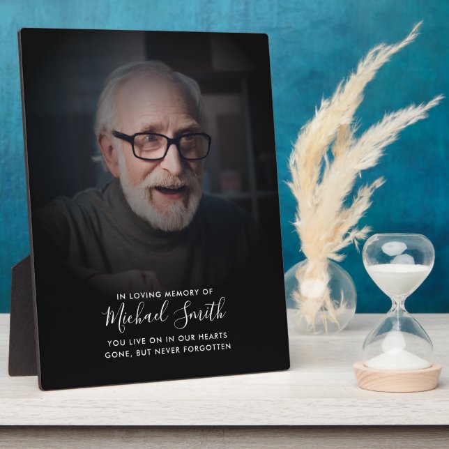 Custom Text Memorial Tribute Photo Tabletop Plaque (Side)