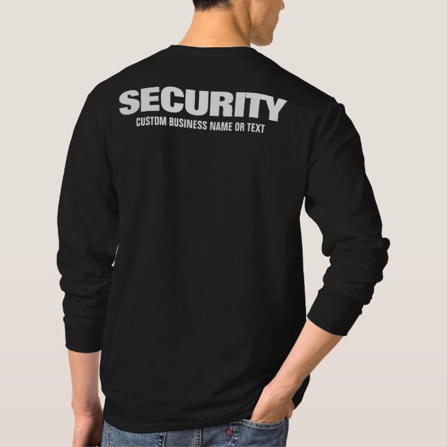 Custom Text Mens Security Crew Staff Team Member T-Shirt (Back)