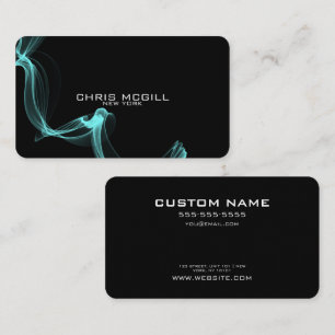 CUSTOM TEXT - Minimalist Black Glow Smoke Business Card
