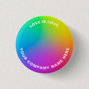 Custom Text Minimalist Rainbow Vibrant Colors 3 Cm Round Badge