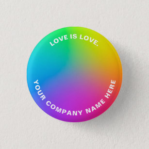 Custom Text Minimalist Rainbow Vibrant Colors 3 Cm Round Badge
