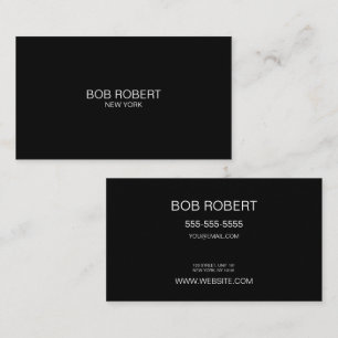 CUSTOM TEXT - Minimalist Solid Black Business Card