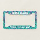 Custom text Minty and purple tennis rackets