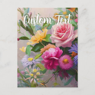 Custom Text Mixed Flowers 8 Blossoms Template