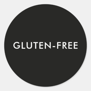Custom Text Modern Black Gluten-free Food Label